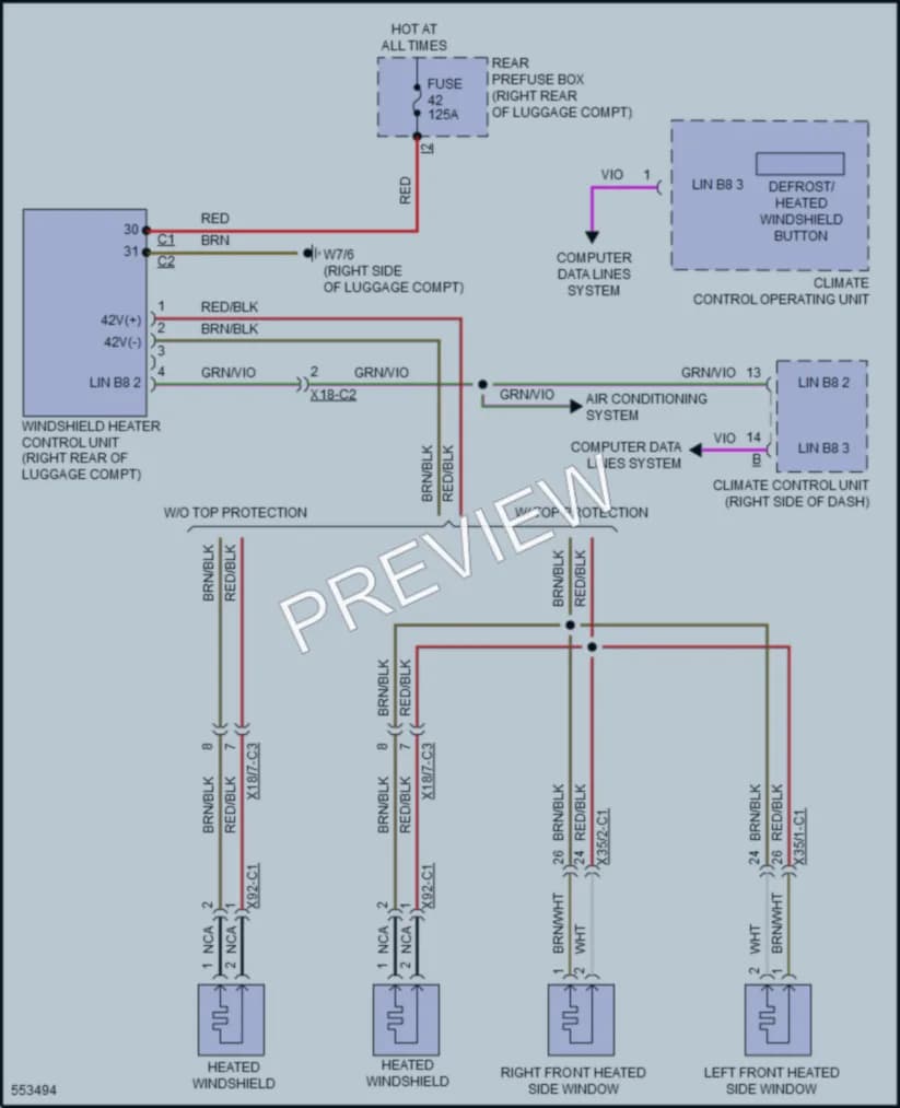 2017 MercedesBenz S550e Defoggers wiring diagram preview
