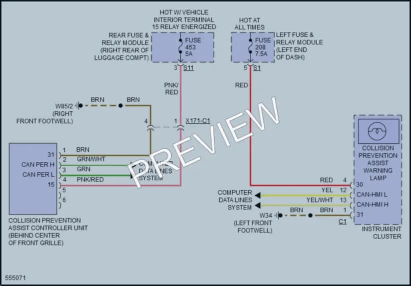 2017 MercedesBenz S550e Instrument Cluster wiring diagram preview