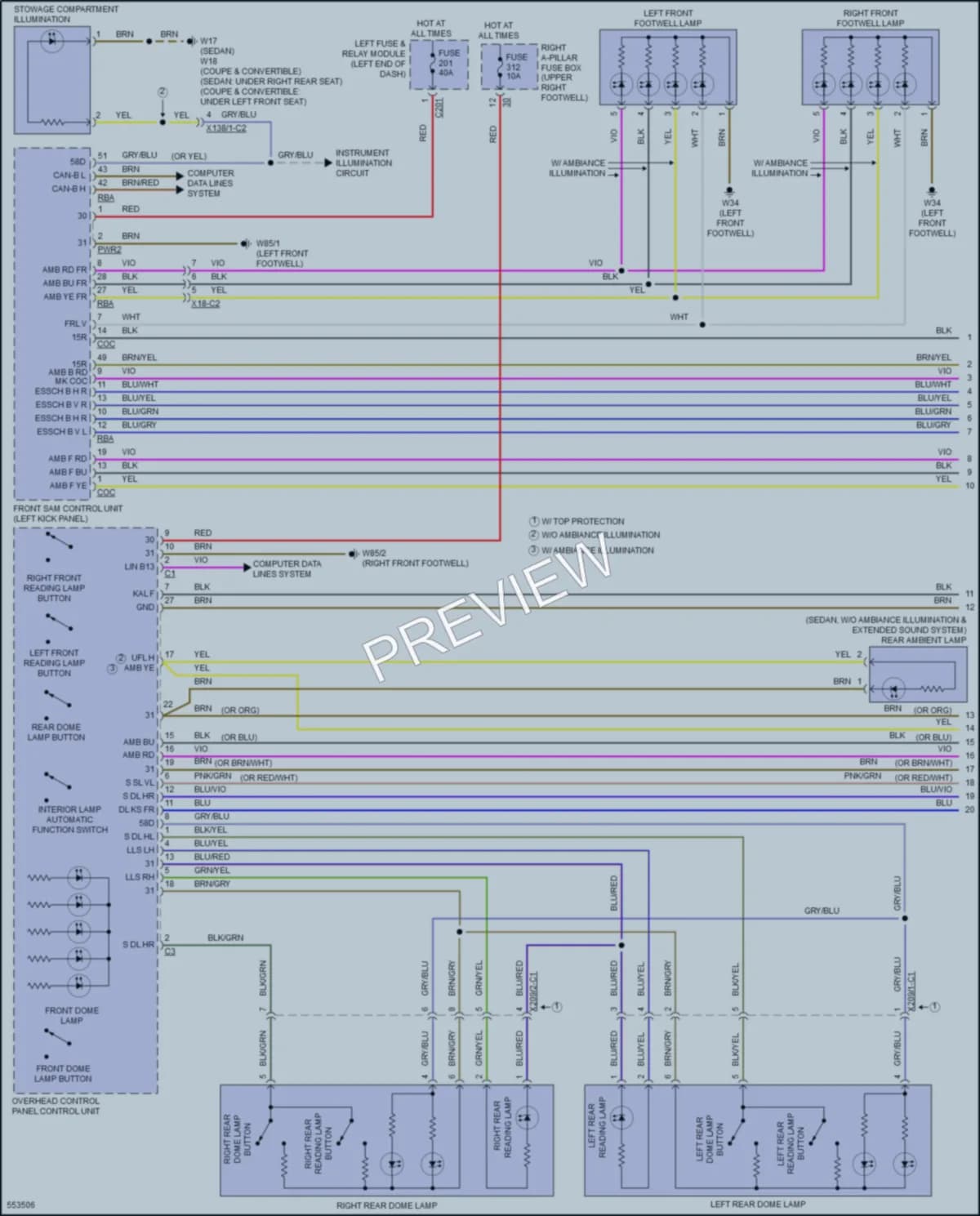 2017 MercedesBenz S550e Interior Lights wiring diagram preview