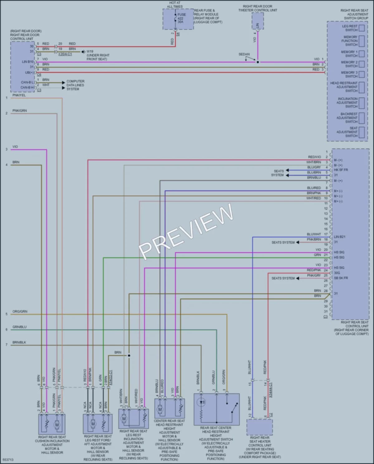 2017 MercedesBenz S550e Memory Systems wiring diagram preview