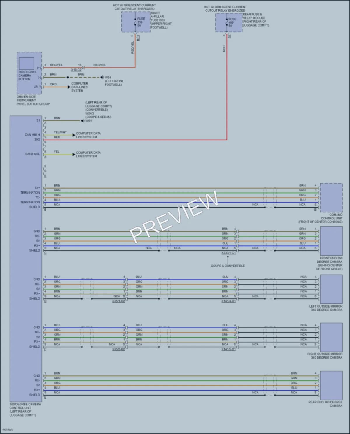 2017 MercedesBenz S550e Navigation wiring diagram preview