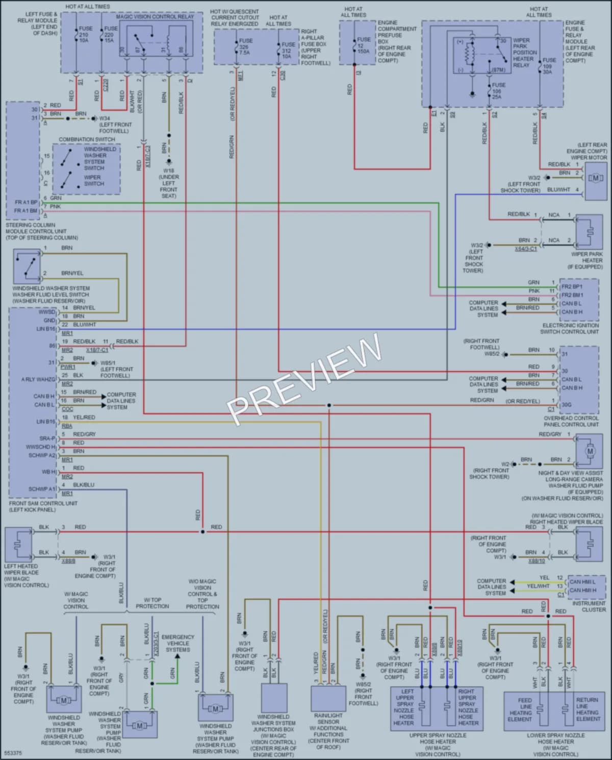 2017 MercedesBenz S550e Wiper Washer wiring diagram preview