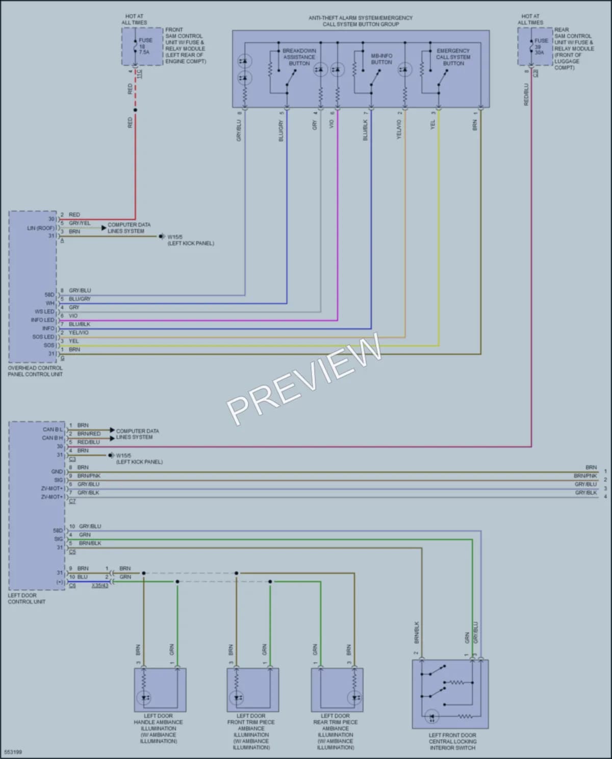 2017 MercedesBenz SLC300 Anti Theft wiring diagram preview