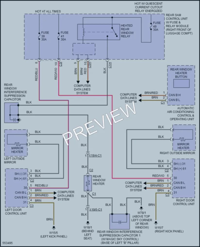 2017 MercedesBenz SLC300 Defoggers wiring diagram preview