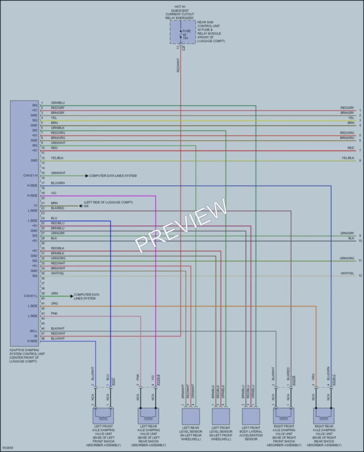 2017 MercedesBenz SLC300 Electronic Suspension wiring diagram preview