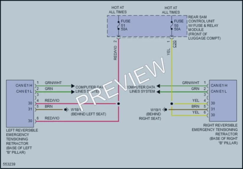 2017 MercedesBenz SLC300 Supplemental Restraints wiring diagram preview