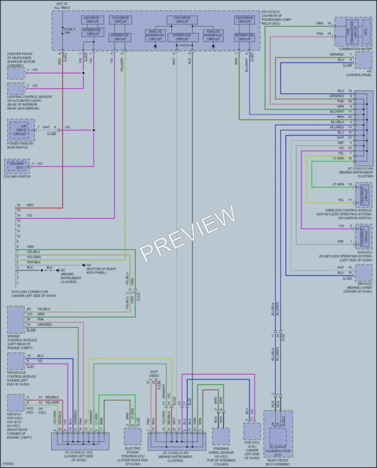 2017 Mitsubishi Lancer Computer Data Lines wiring diagram preview
