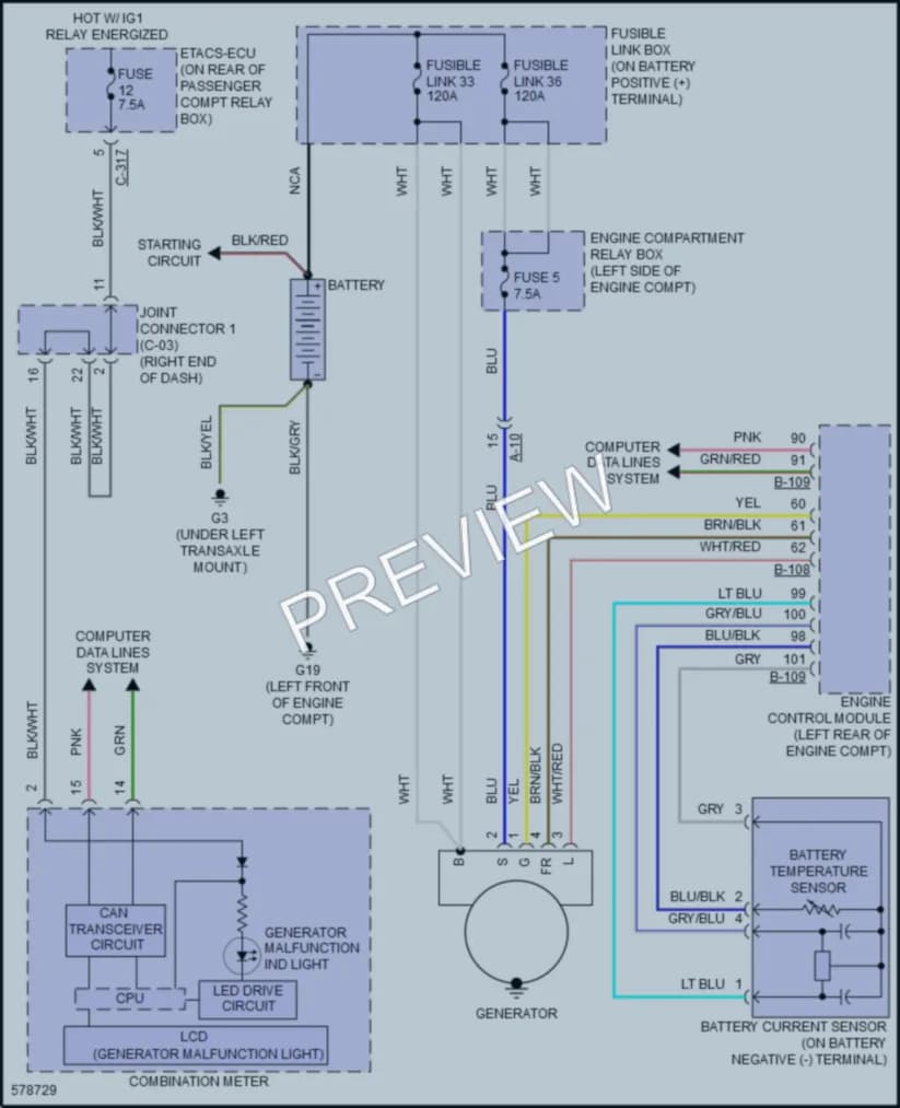 2017 Mitsubishi Lancer Starting Charging wiring diagram preview