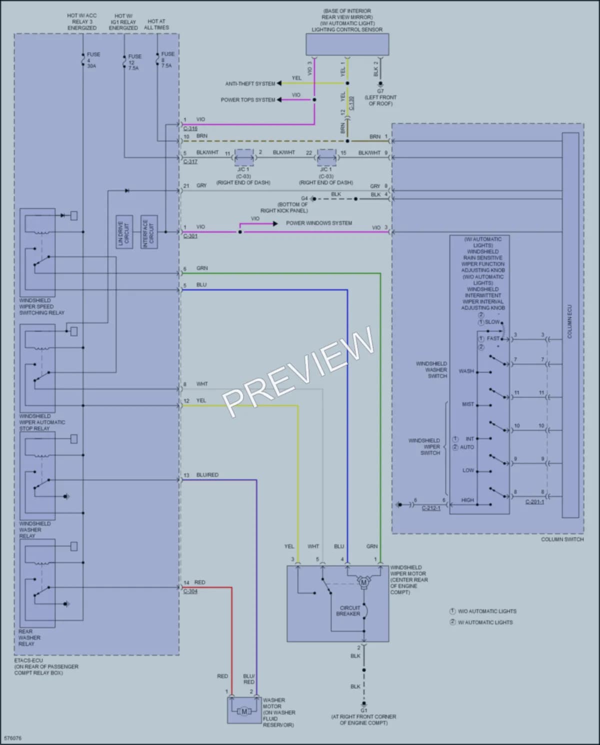 2017 Mitsubishi Lancer Wiper Washer wiring diagram preview