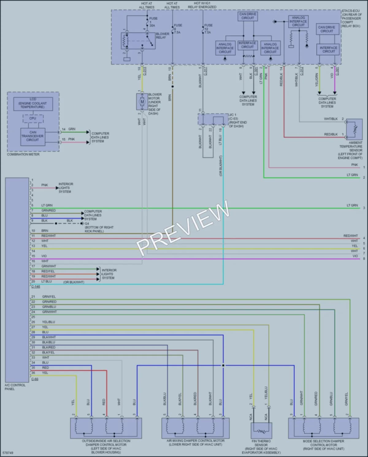 2017 Mitsubishi LancerSportback Air Conditioning wiring diagram preview