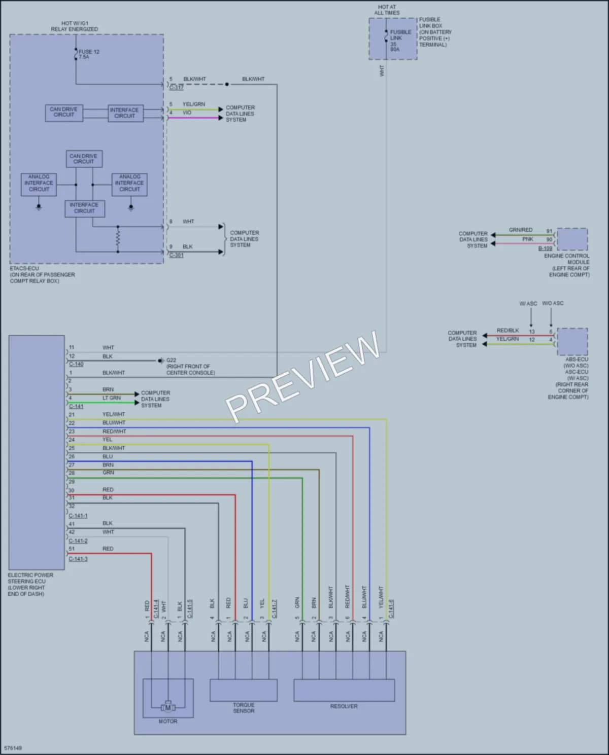 2017 Mitsubishi LancerSportback Electronic Power Steering wiring diagram preview