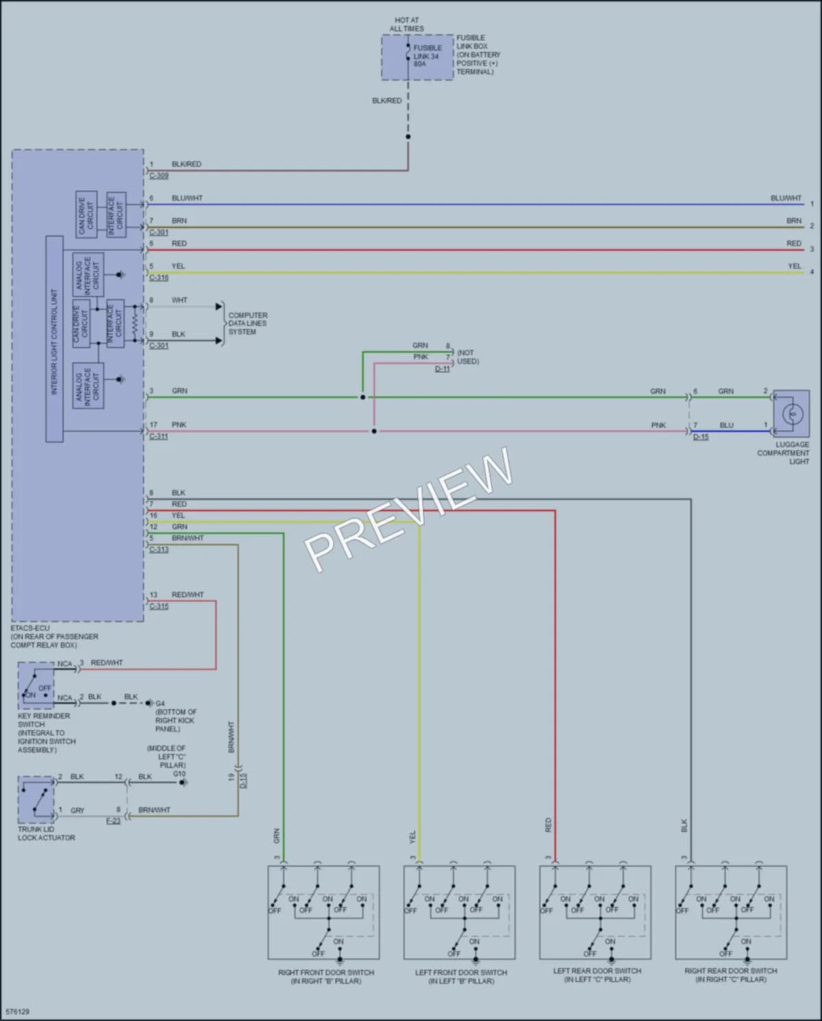 2017 Mitsubishi LancerSportback Interior Lights wiring diagram preview