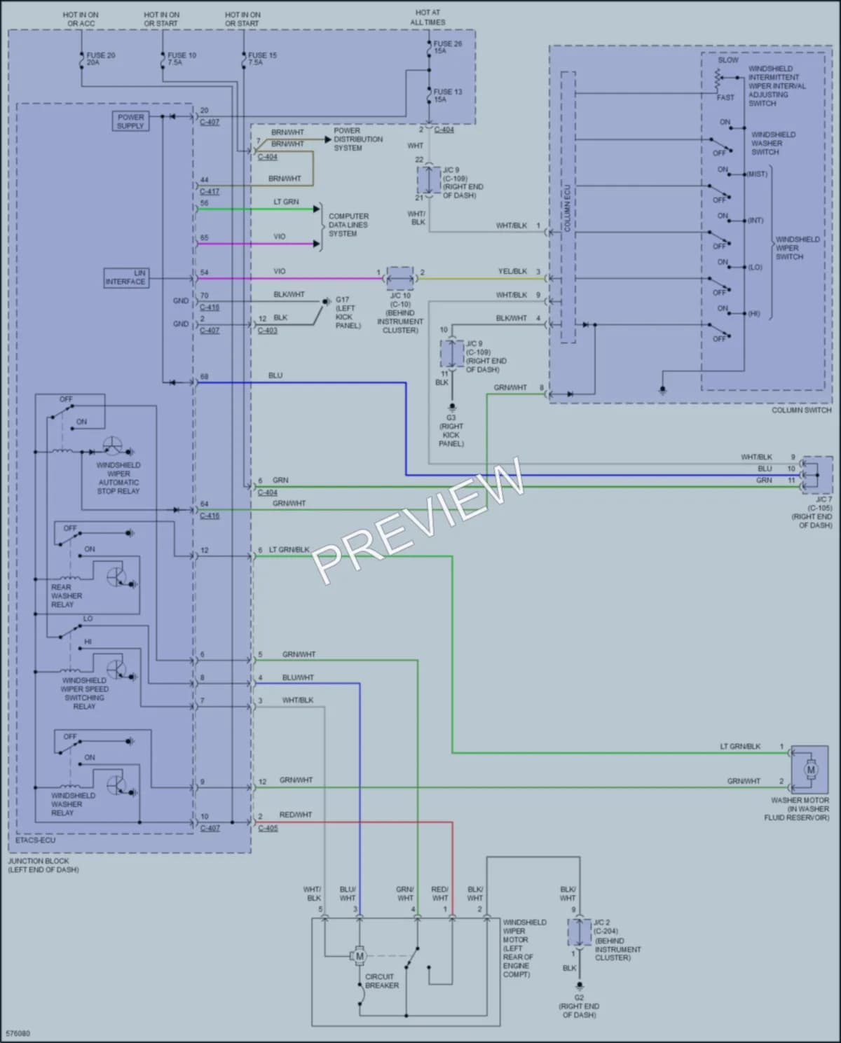 2017 Mitsubishi Mirage Wiper Washer wiring diagram preview