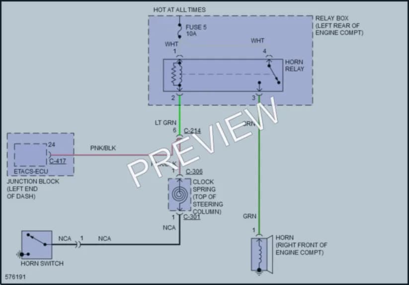 2017 Mitsubishi MirageG4 Horn wiring diagram preview