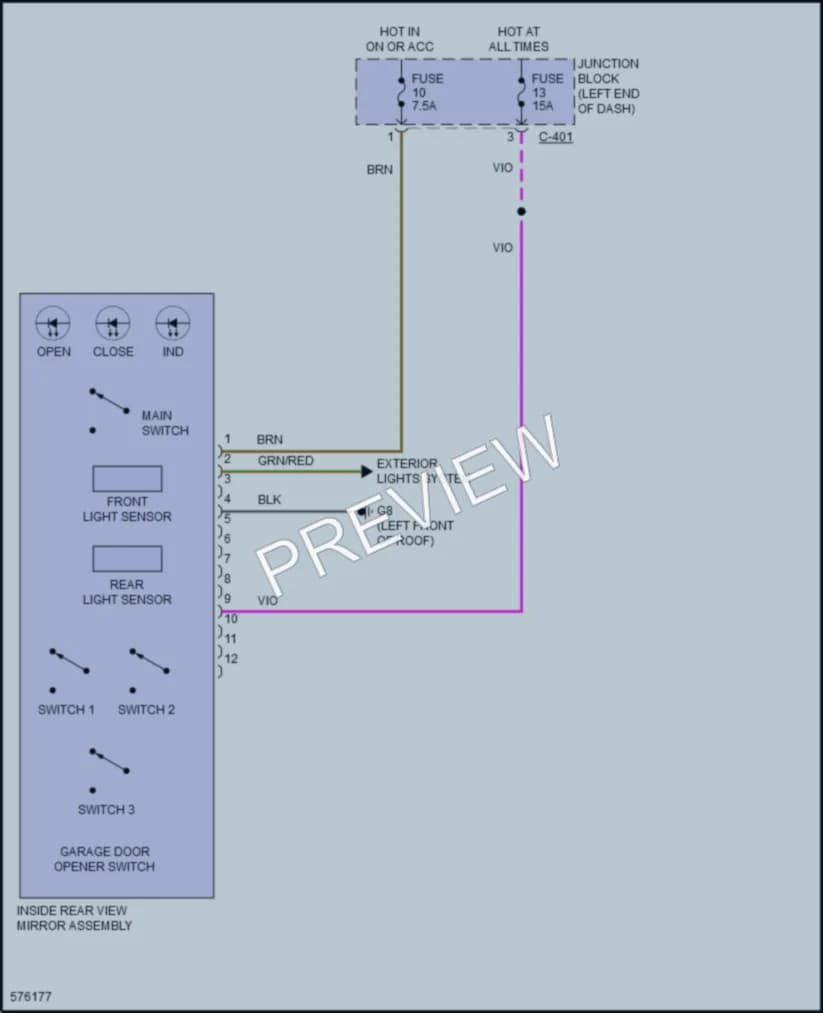 2017 Mitsubishi MirageG4 Power Mirrors wiring diagram preview