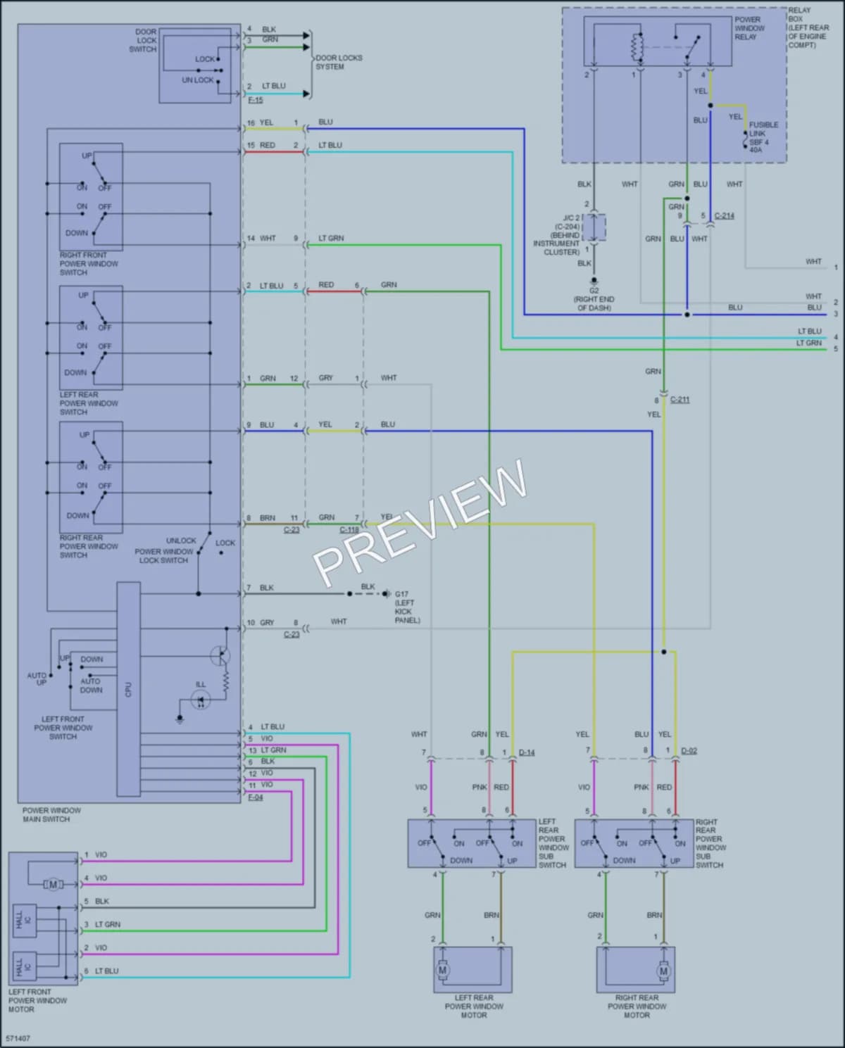 2017 Mitsubishi MirageG4 Power Windows wiring diagram preview