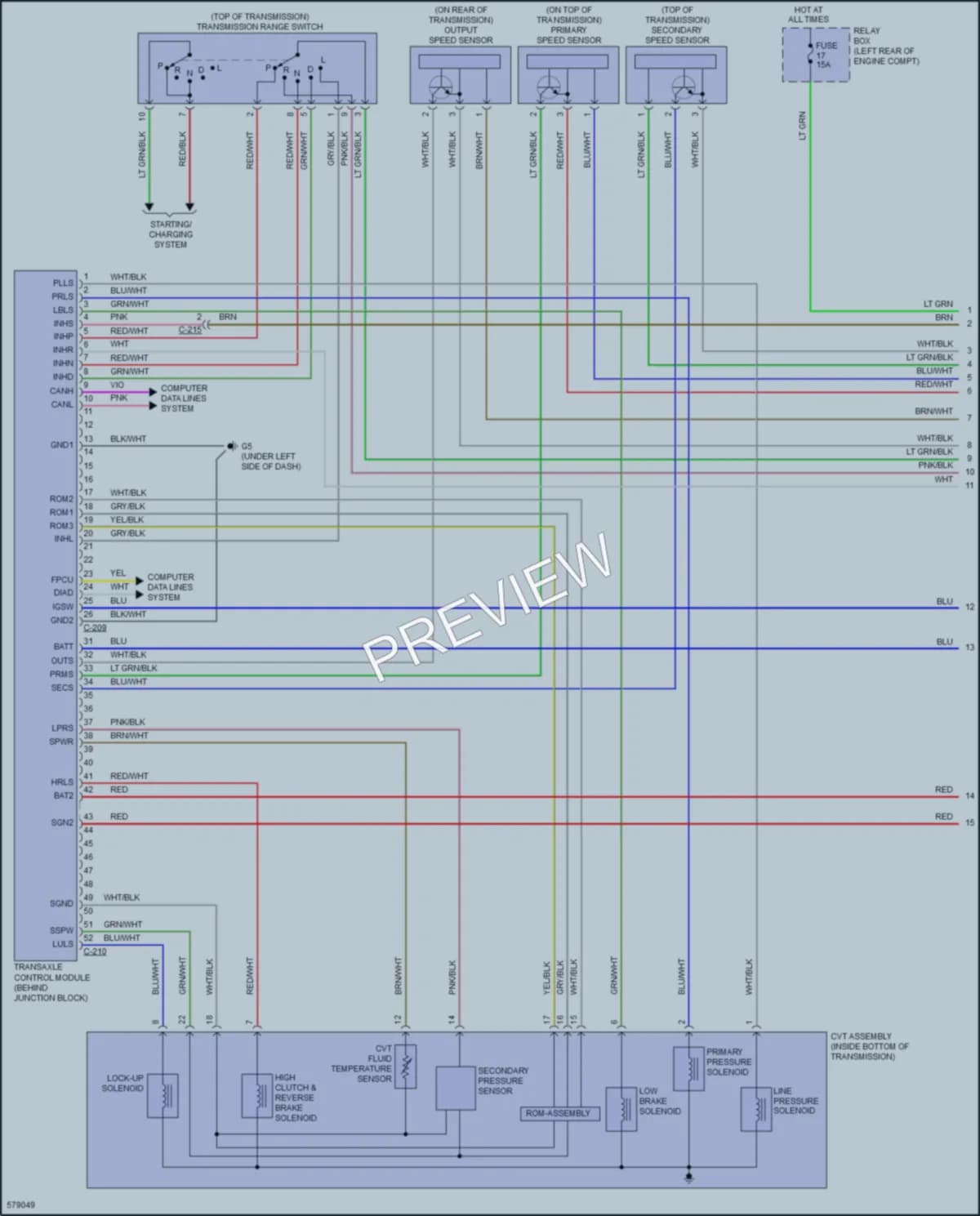 2017 Mitsubishi MirageG4 Transmission wiring diagram preview