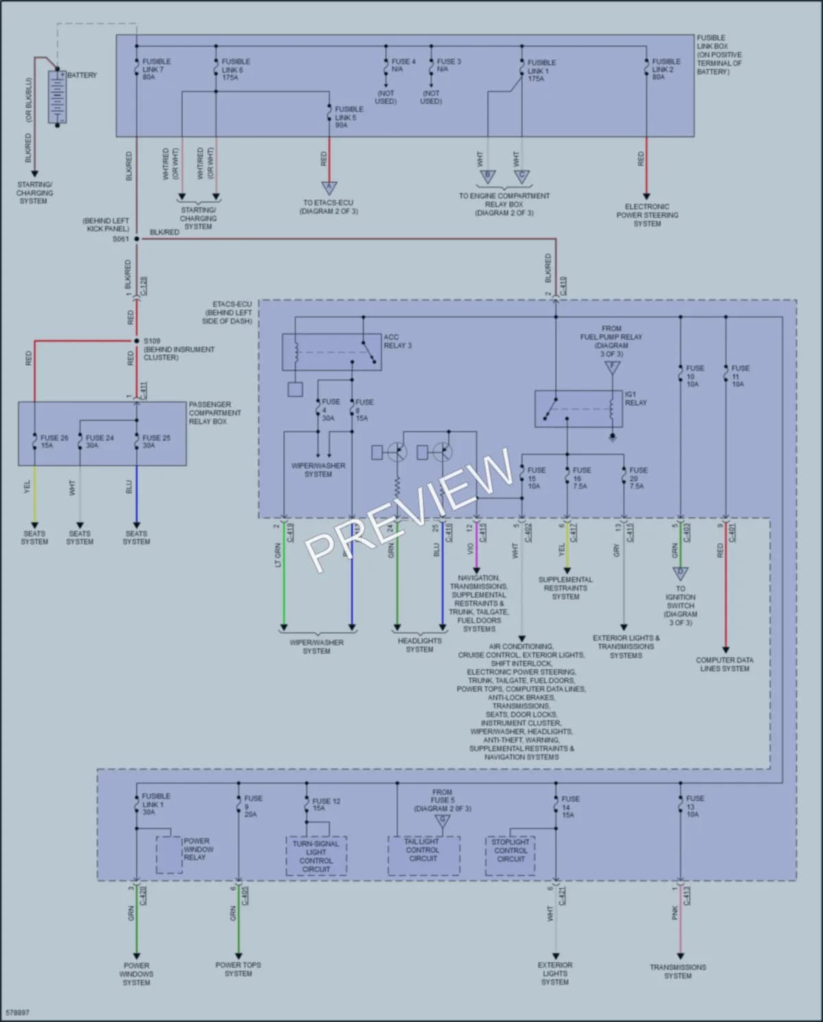 2017 Mitsubishi Outlander Power Distribution wiring diagram preview