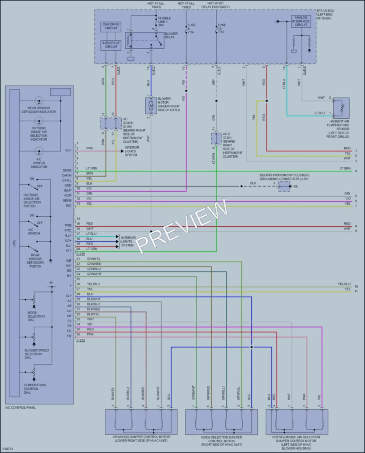 2017 Mitsubishi OutlanderSport Air Conditioning wiring diagram preview