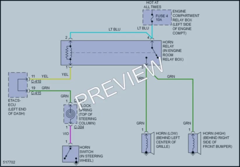 2017 Mitsubishi OutlanderSport Horn wiring diagram preview