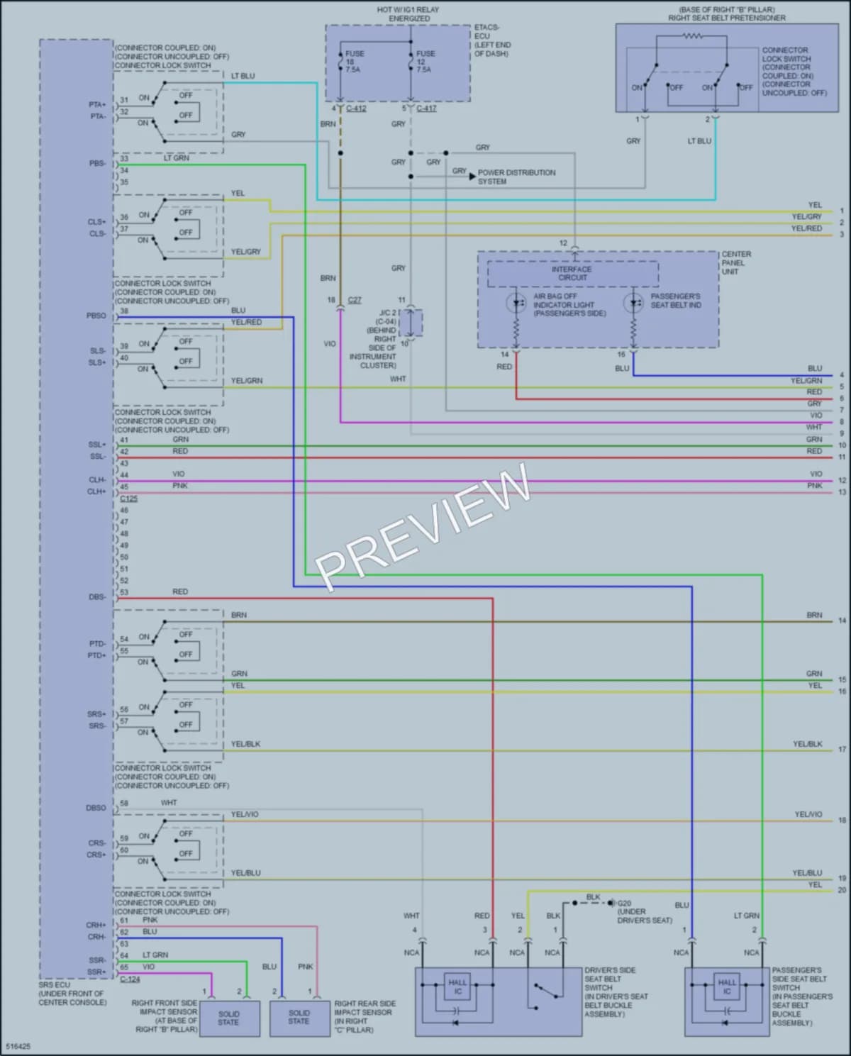 2017 Mitsubishi OutlanderSport Supplemental Restraints wiring diagram preview