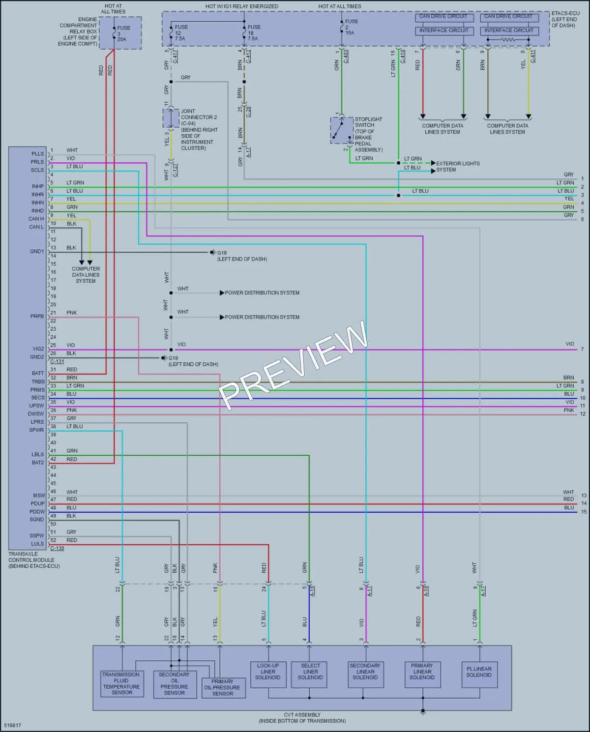 2017 Mitsubishi OutlanderSport Transmission wiring diagram preview