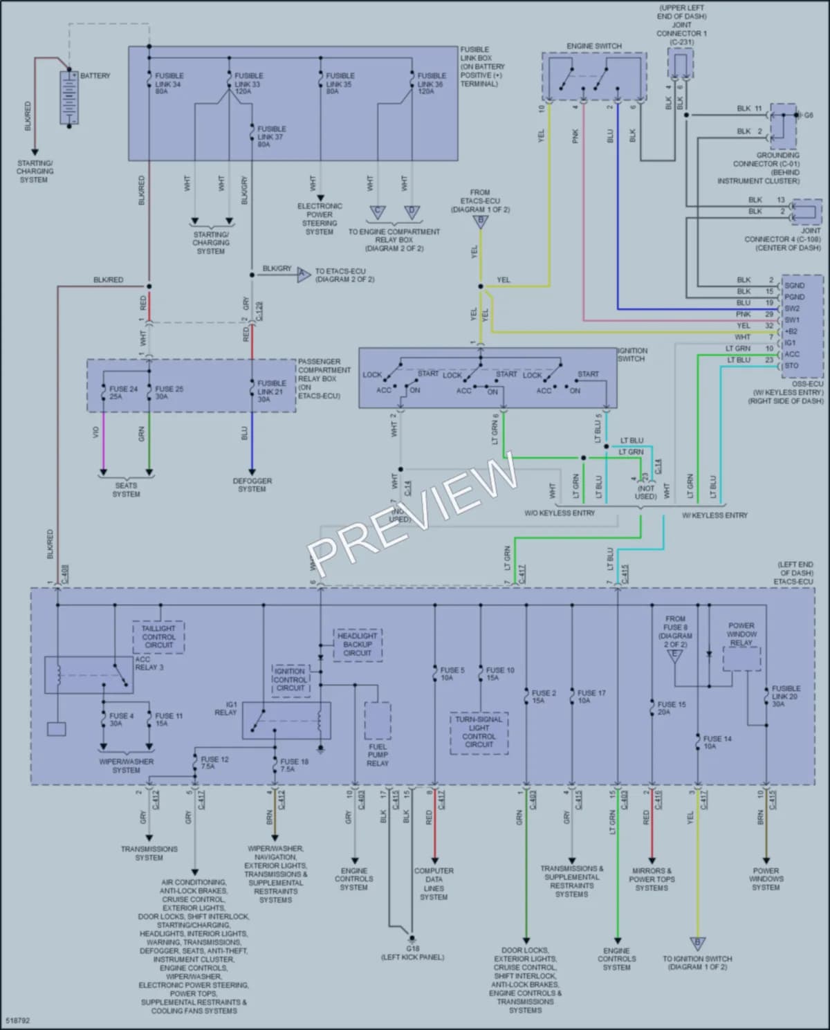 2017 Mitsubishi RVR Power Distribution wiring diagram preview