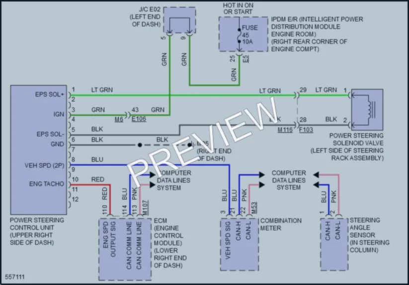 2017 Nissan 370Z Electronic Power Steering wiring diagram preview