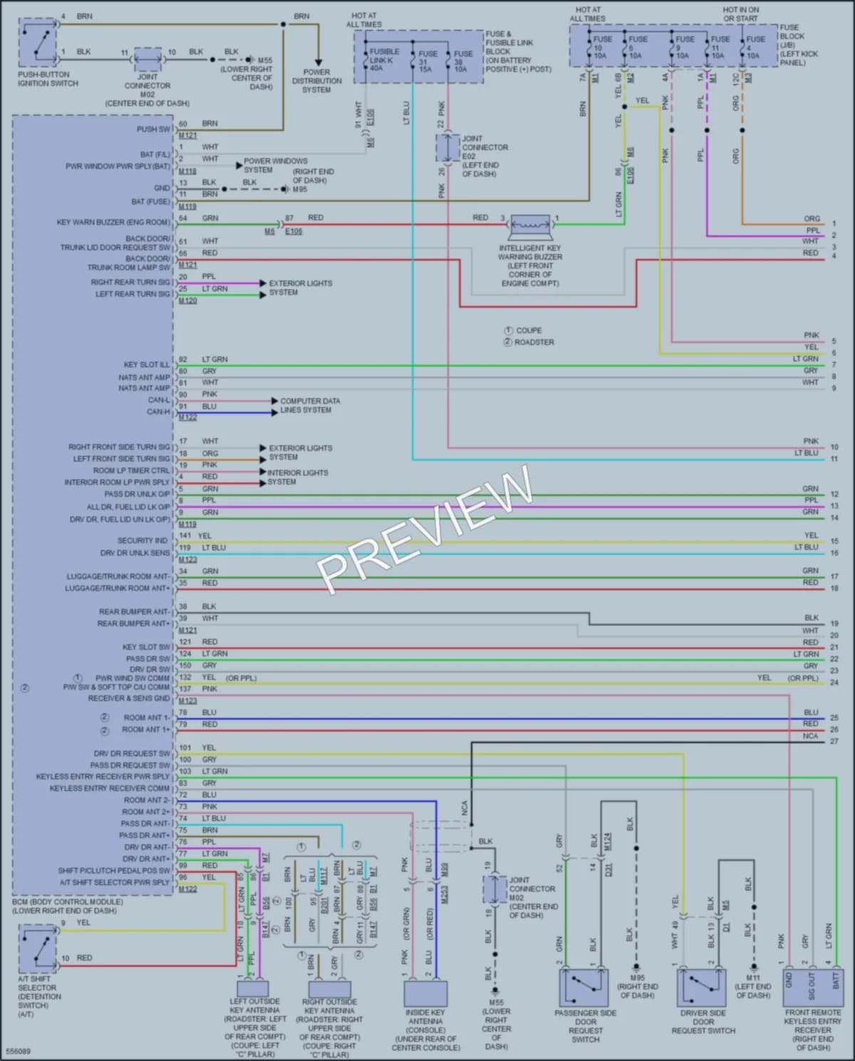 2017 Nissan 370Z Power Door Locks wiring diagram preview
