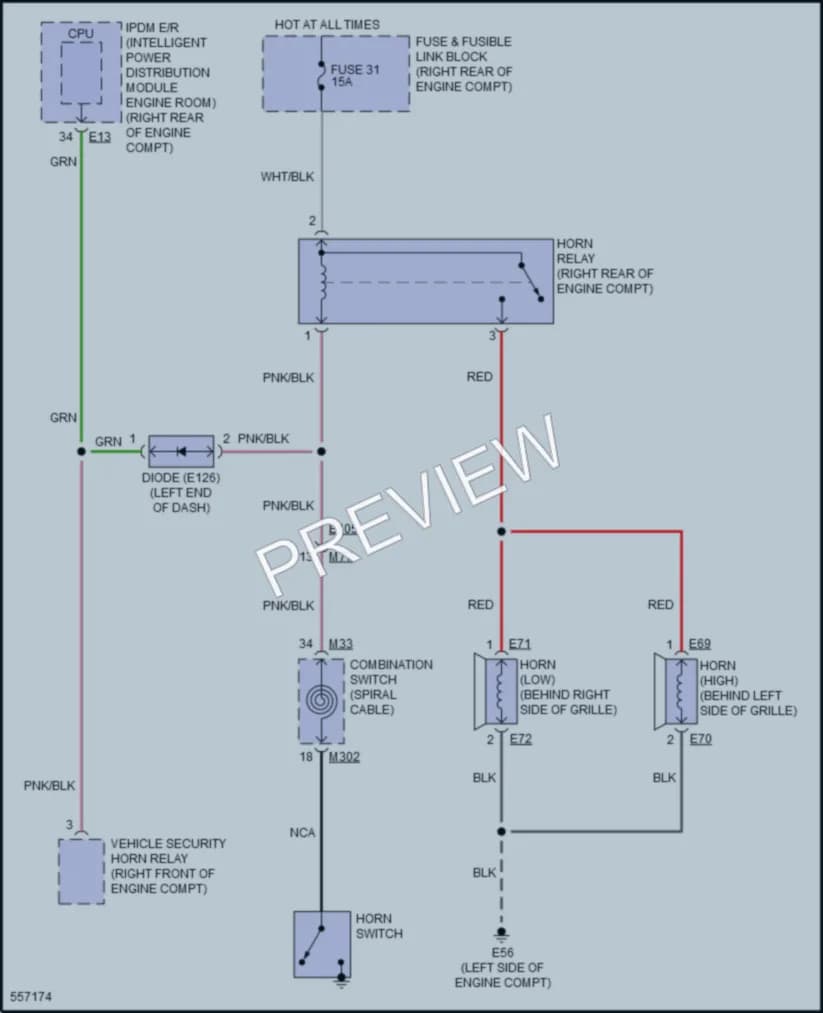 2017 Nissan Armada Horn wiring diagram preview