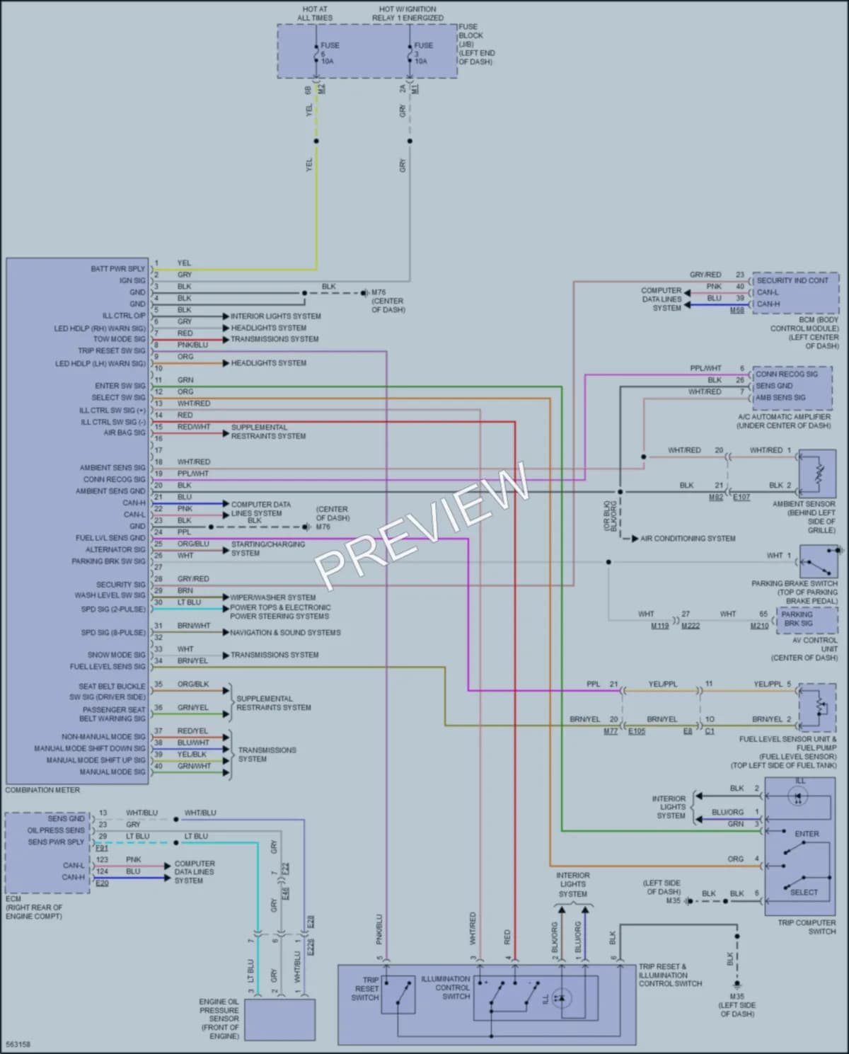 2017 Nissan Armada Instrument Cluster wiring diagram preview