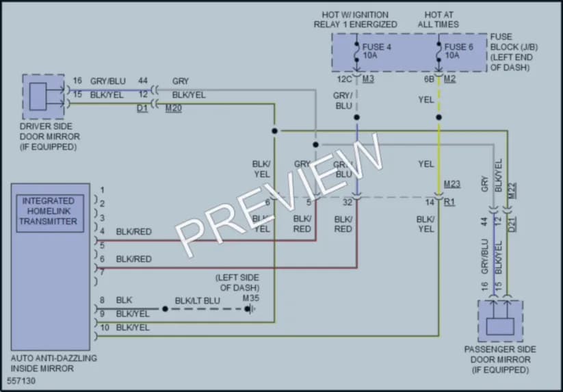 2017 Nissan Armada Power Mirrors wiring diagram preview