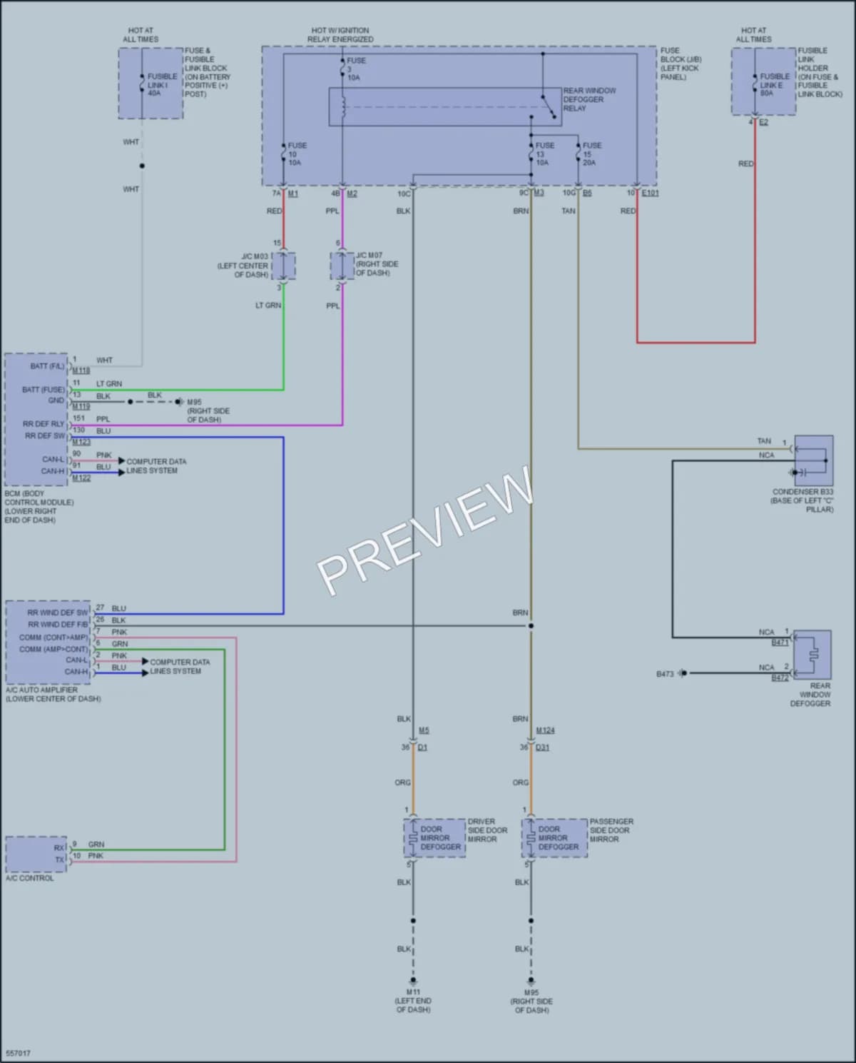 2017 Nissan GTR Defoggers wiring diagram preview