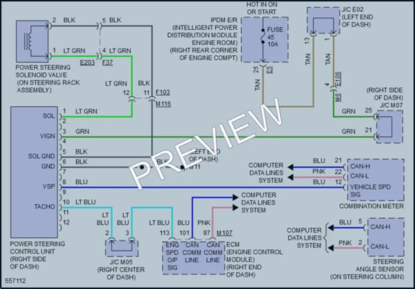 2017 Nissan GTR Electronic Power Steering wiring diagram preview