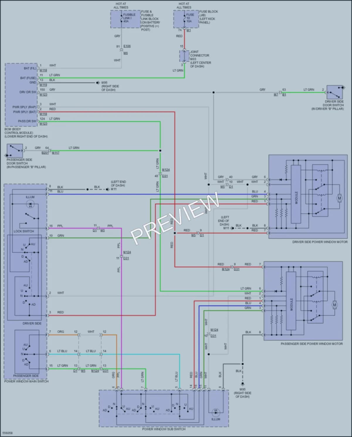 2017 Nissan GTR Power Windows wiring diagram preview
