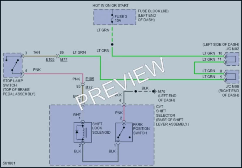 2017 Nissan JUKE Shift Interlock wiring diagram preview