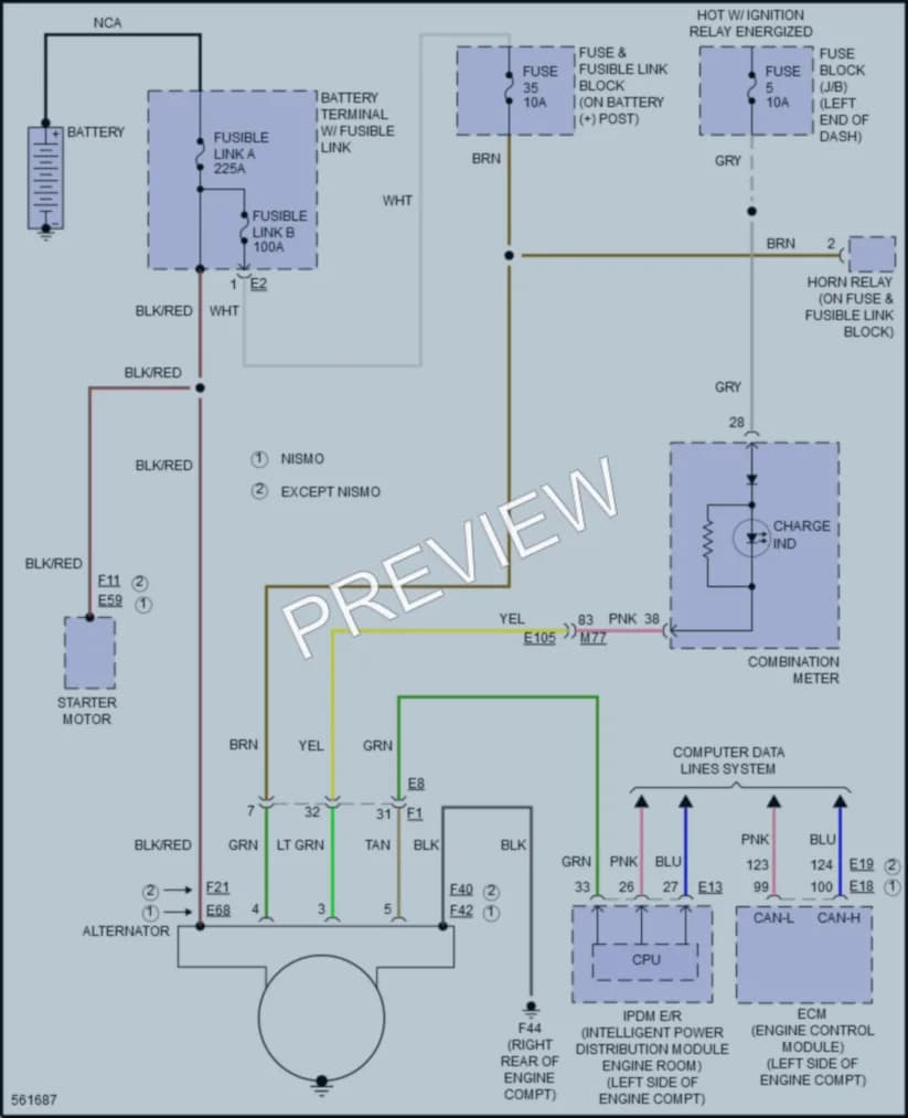 2017 Nissan JUKE Starting Charging wiring diagram preview