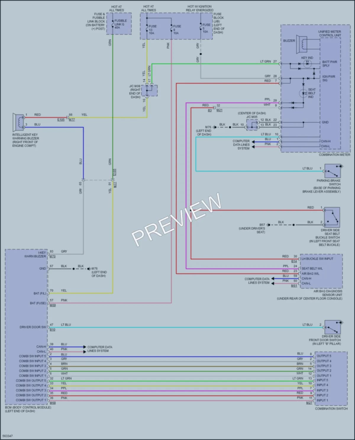 2017 Nissan JUKE Warning Systems wiring diagram preview