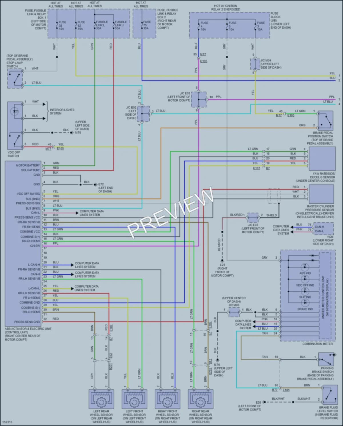 2017 Nissan LEAF Anti Lock Brakes wiring diagram preview