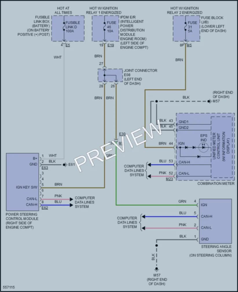 2017 Nissan Maxima Electronic Power Steering wiring diagram preview