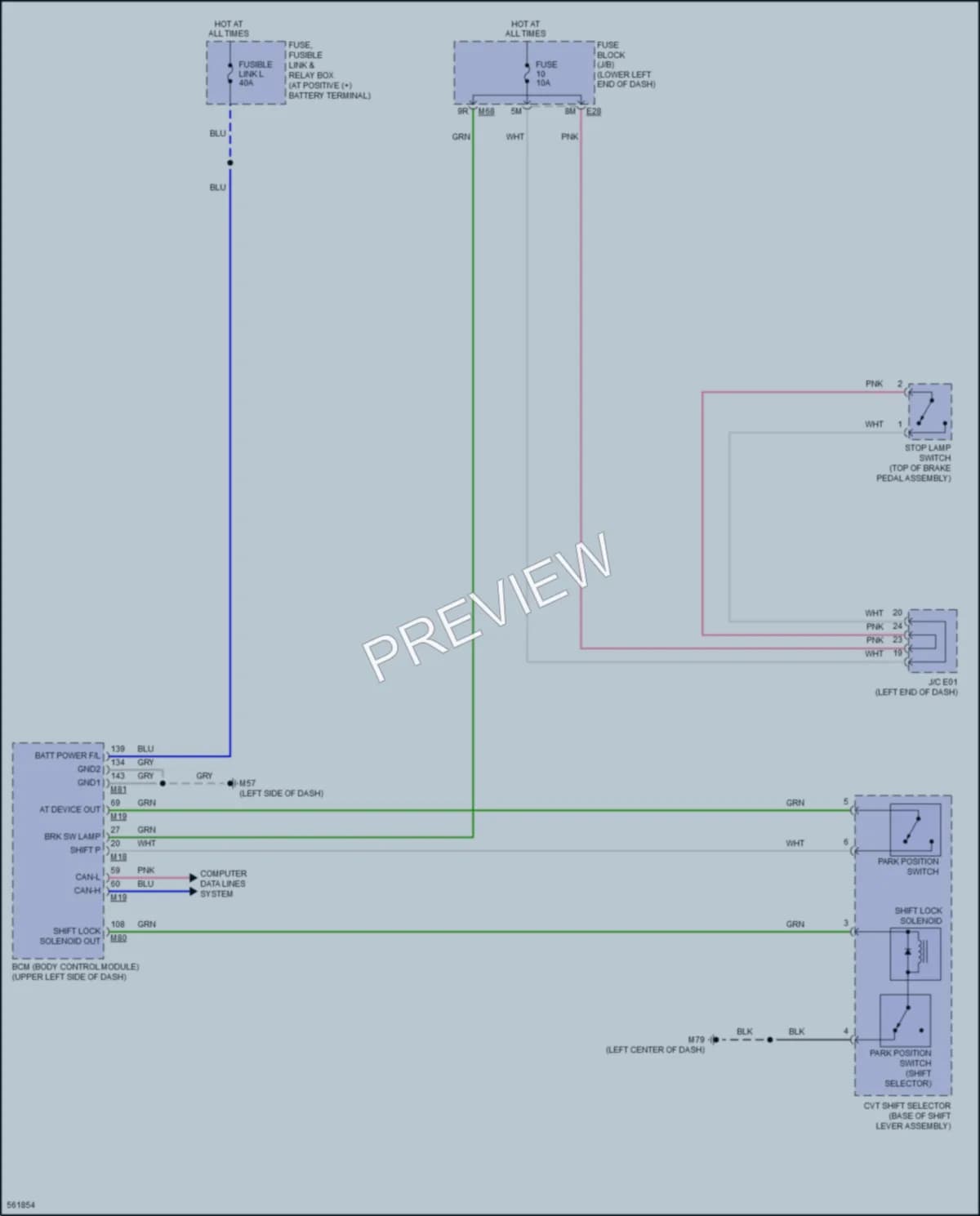 2017 Nissan Murano Shift Interlock wiring diagram preview