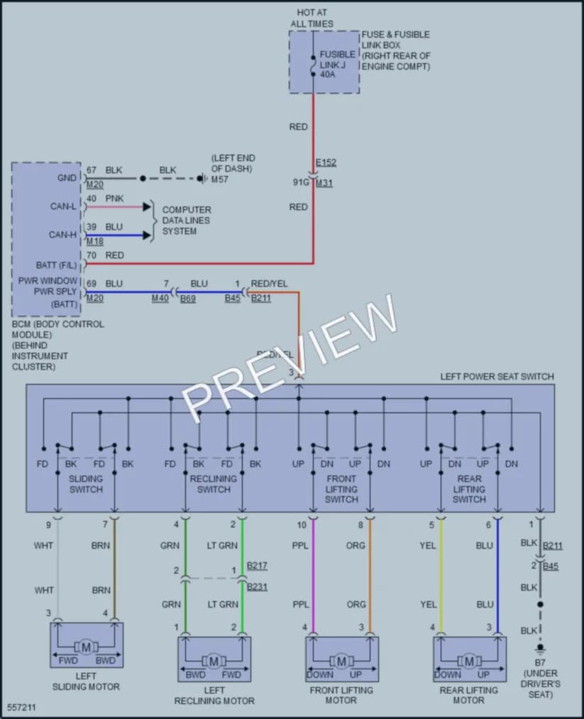 2017 Nissan NV1500 Power Seats wiring diagram preview