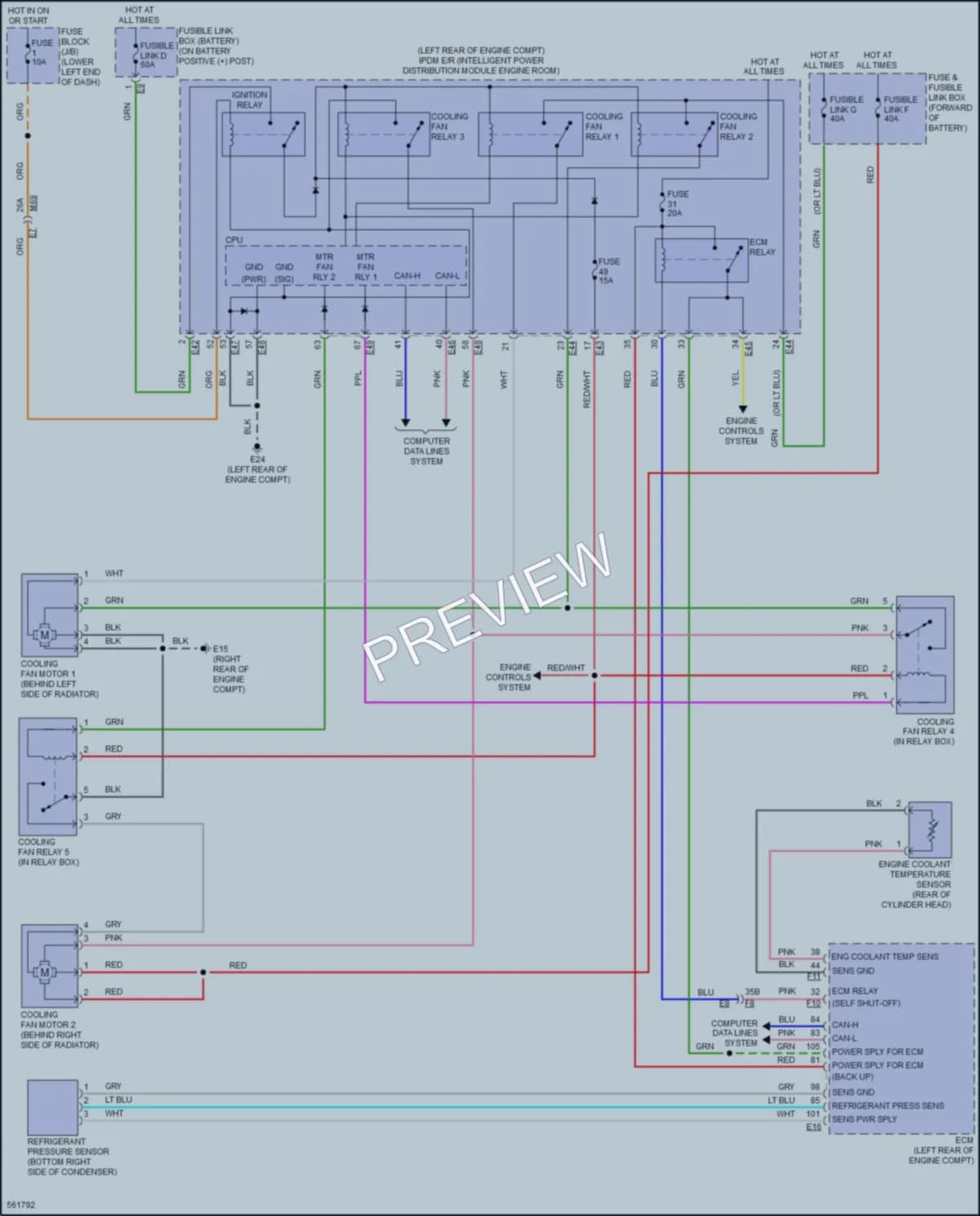 2017 Nissan NV200 Cooling Fan wiring diagram preview