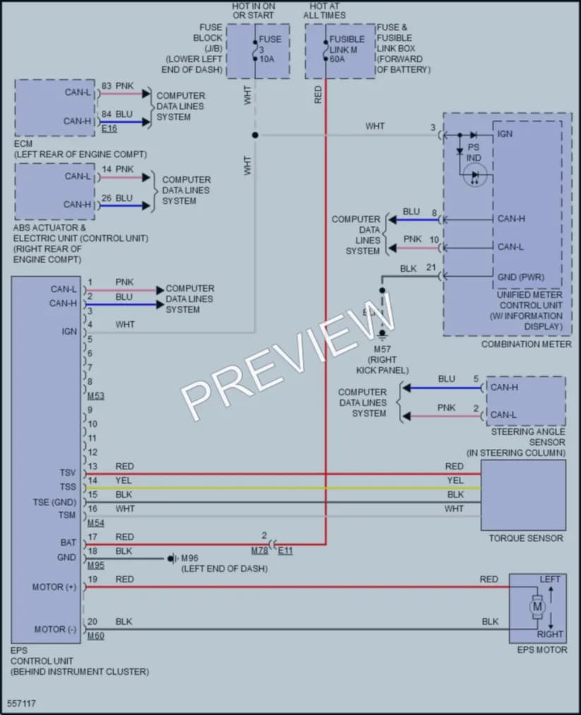 2017 Nissan NV200 Electronic Power Steering wiring diagram preview