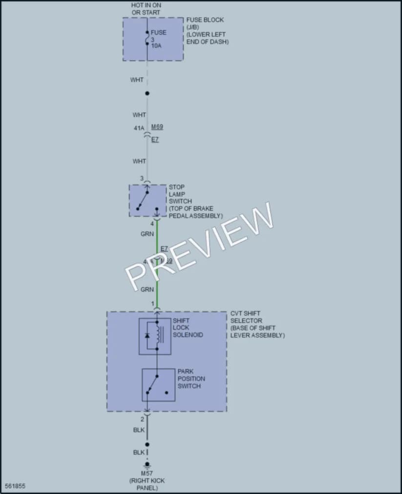 2017 Nissan NV200 Shift Interlock wiring diagram preview