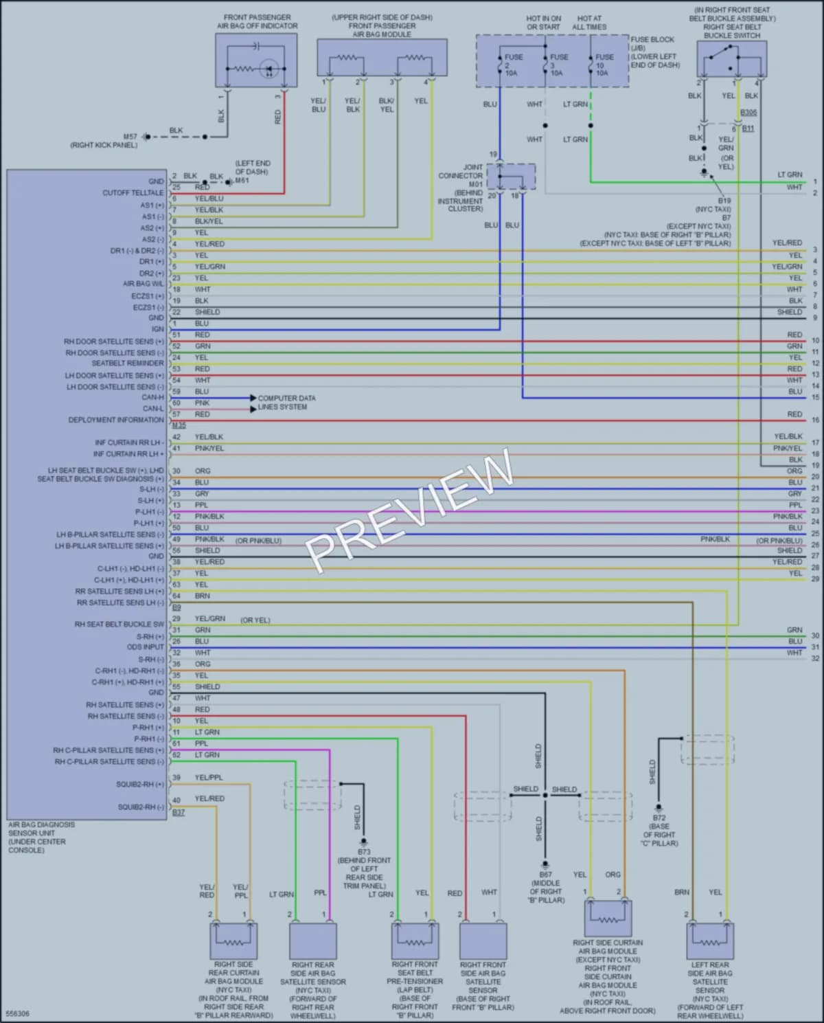 2017 Nissan NV200 Supplemental Restraints wiring diagram preview