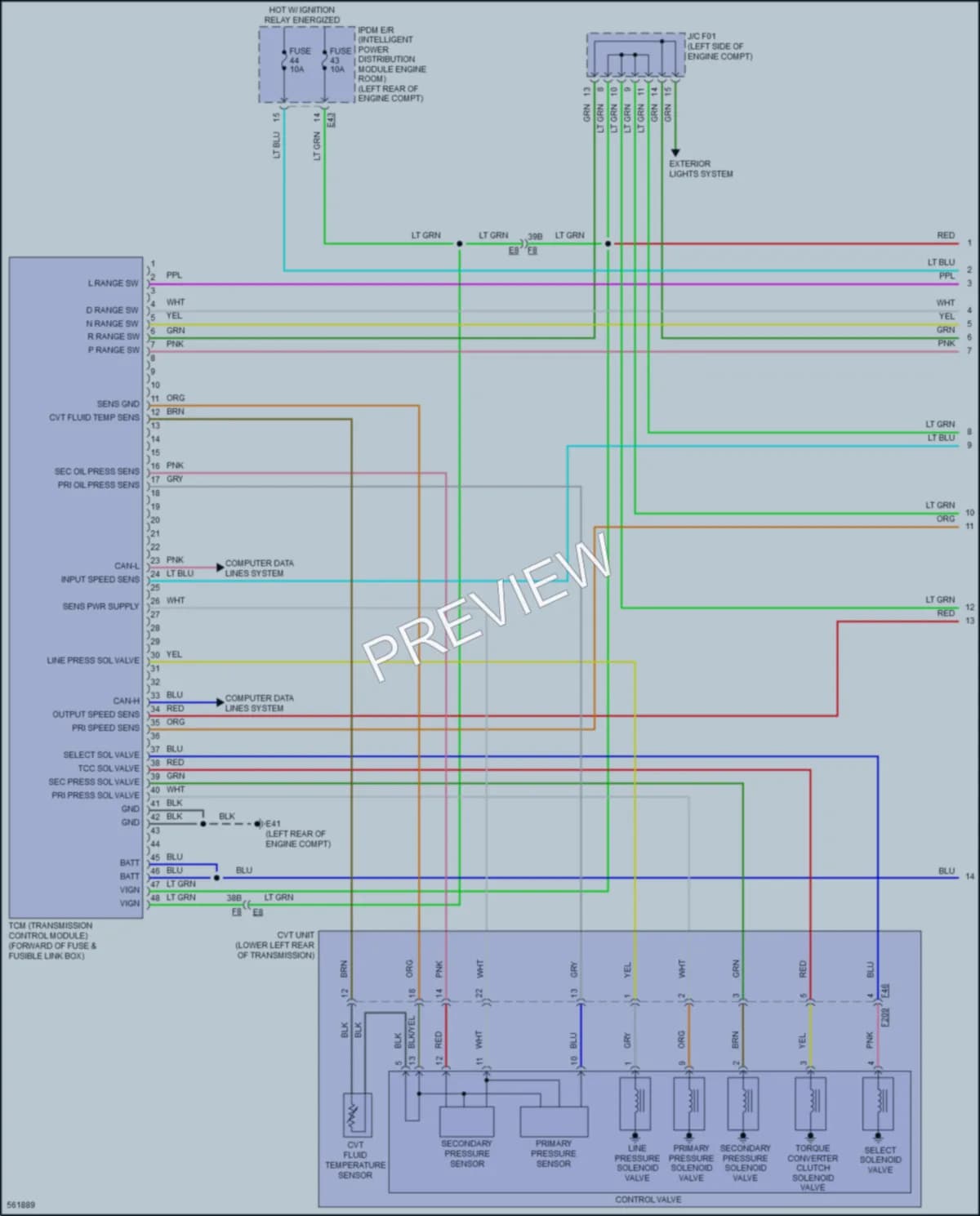 2017 Nissan NV200 Transmission wiring diagram preview