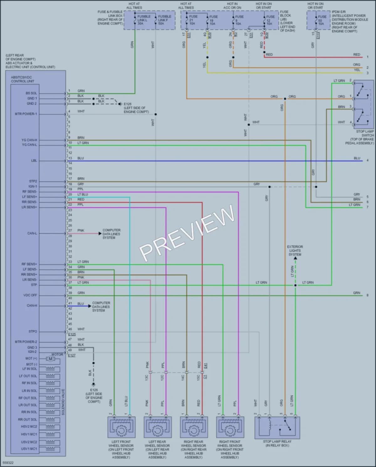2017 Nissan NV2500HD Anti Lock Brakes wiring diagram preview