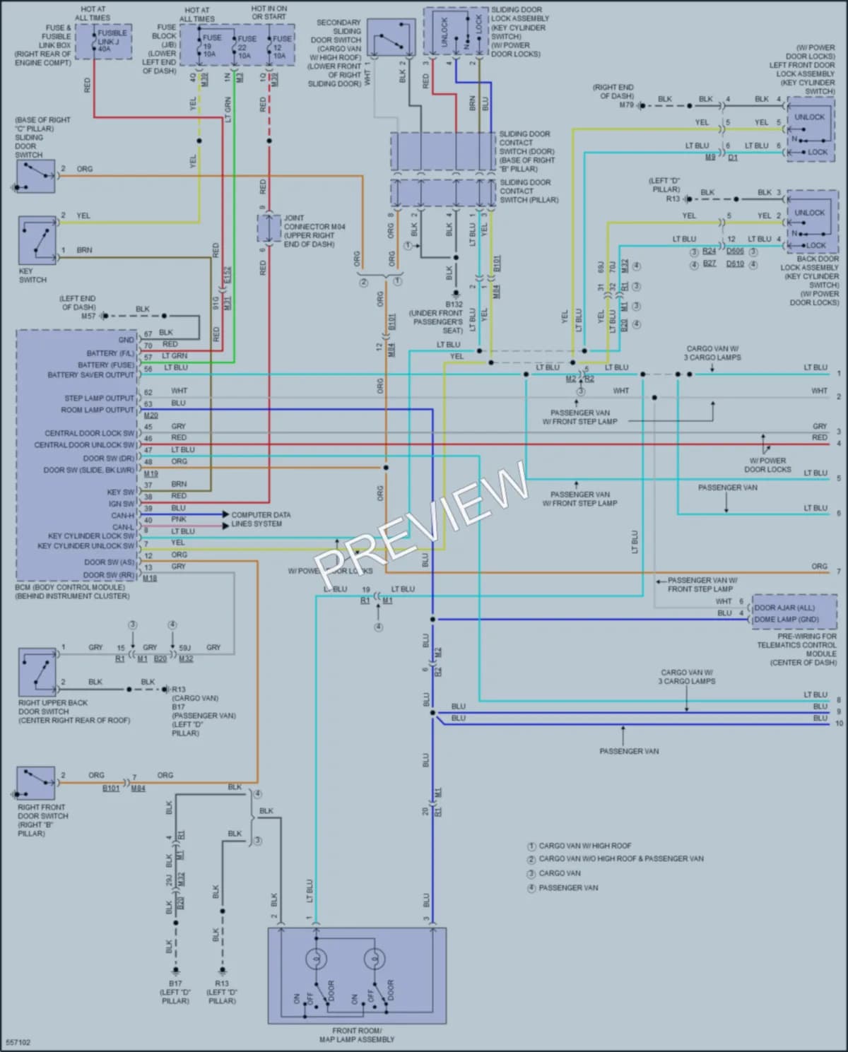 2017 Nissan NV2500HD Interior Lights wiring diagram preview