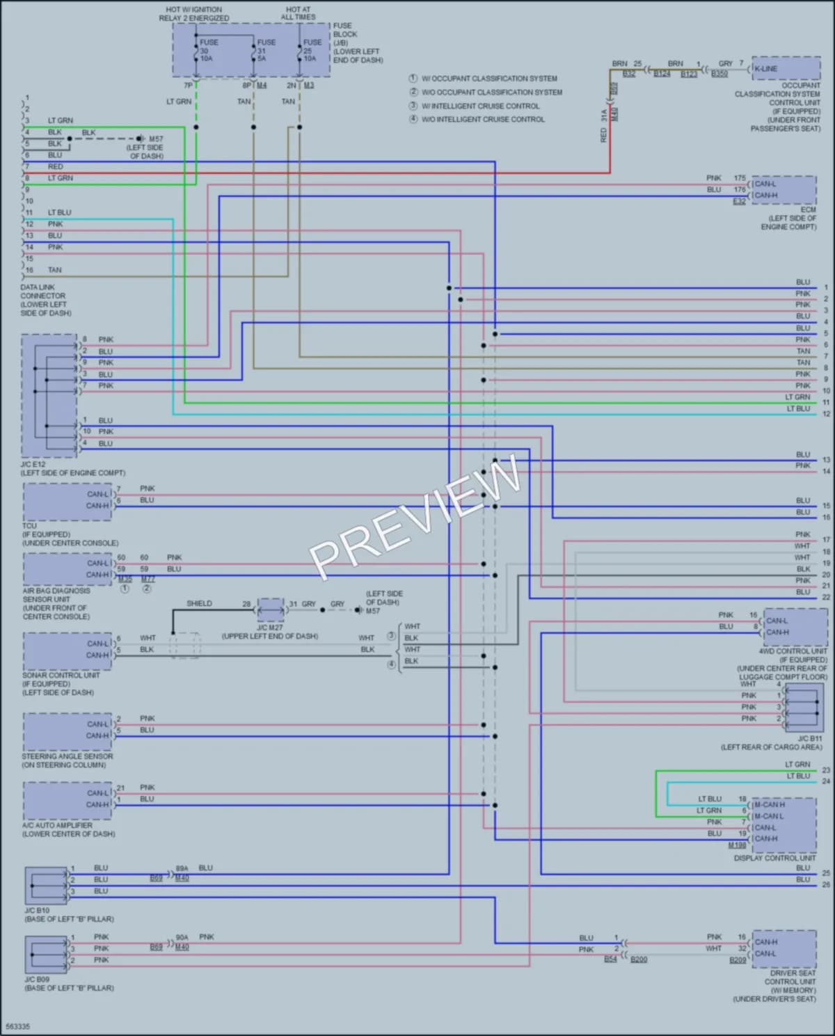 2017 Nissan Pathfinder Computer Data Lines wiring diagram preview